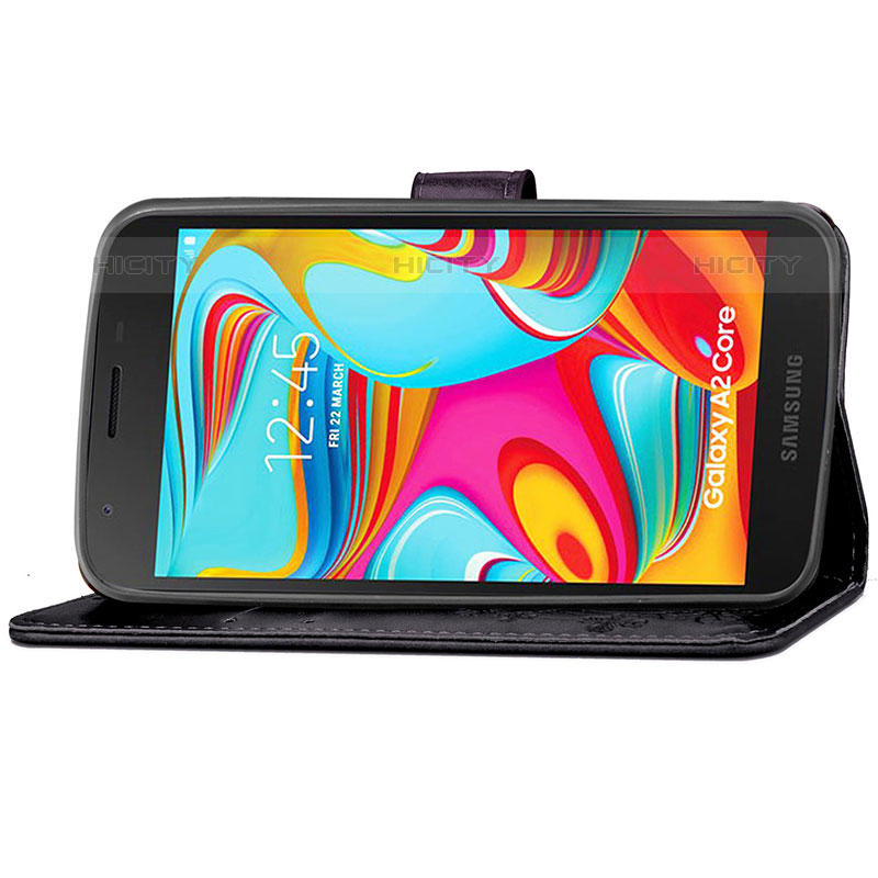 Handytasche Stand Schutzhülle Flip Leder Hülle Blumen für Samsung Galaxy A2 Core A260F A260G groß