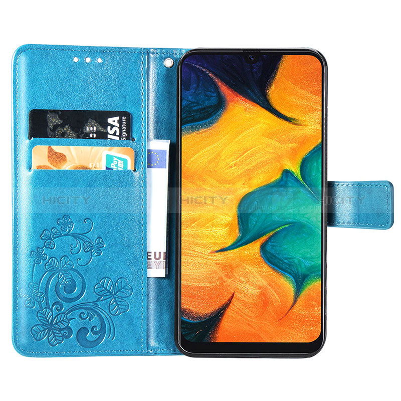 Handytasche Stand Schutzhülle Flip Leder Hülle Blumen für Samsung Galaxy A20 groß