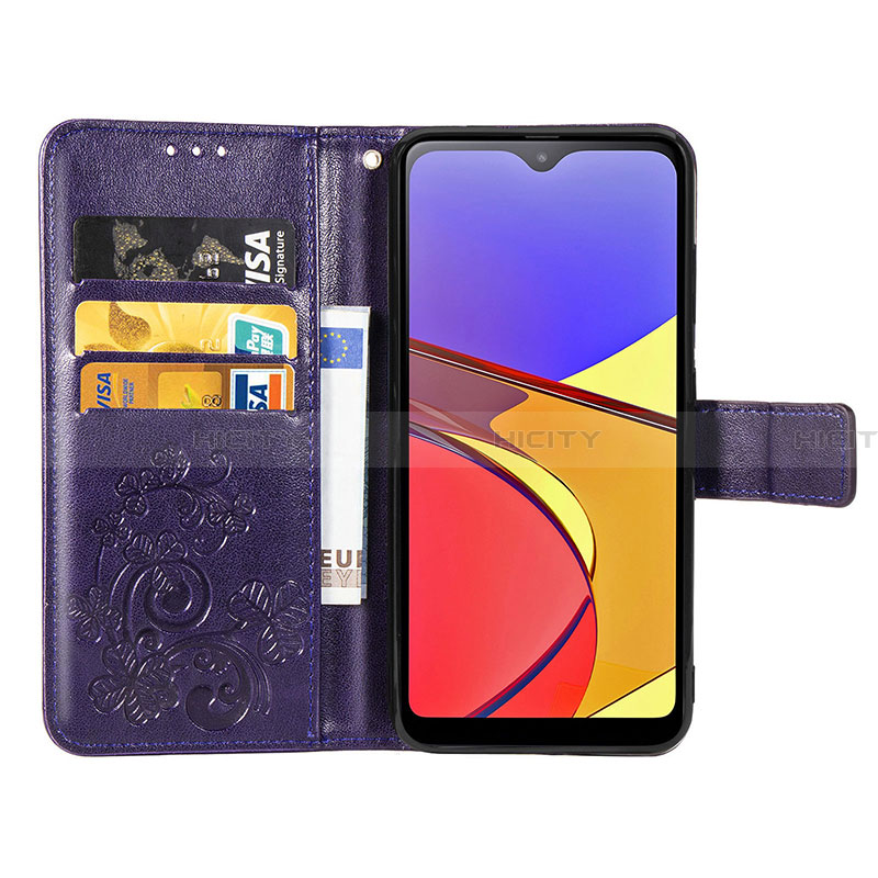 Handytasche Stand Schutzhülle Flip Leder Hülle Blumen für Samsung Galaxy A21 SC-42A