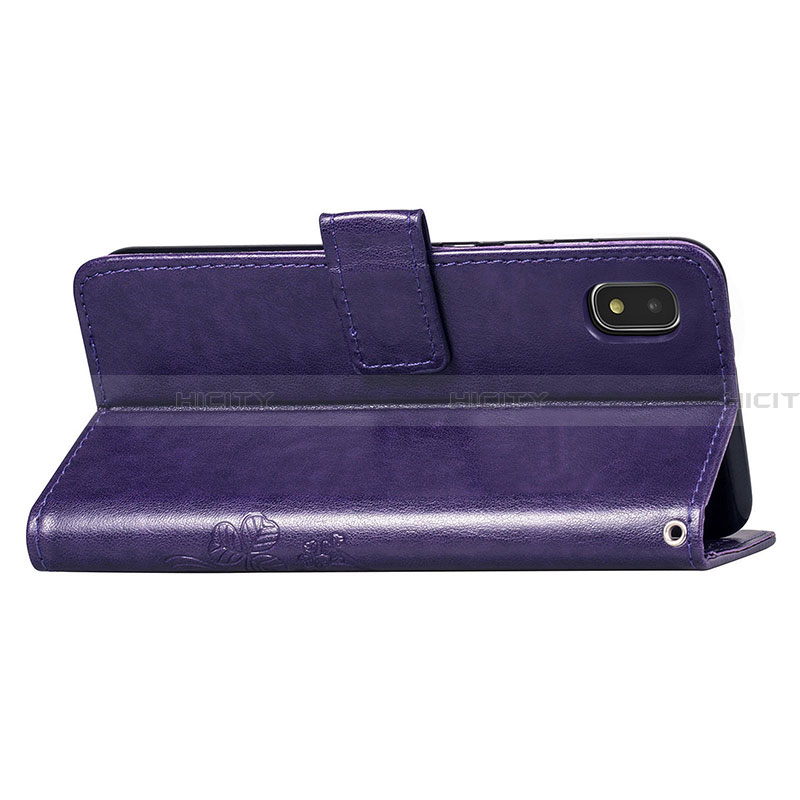 Handytasche Stand Schutzhülle Flip Leder Hülle Blumen für Samsung Galaxy A21 SC-42A groß