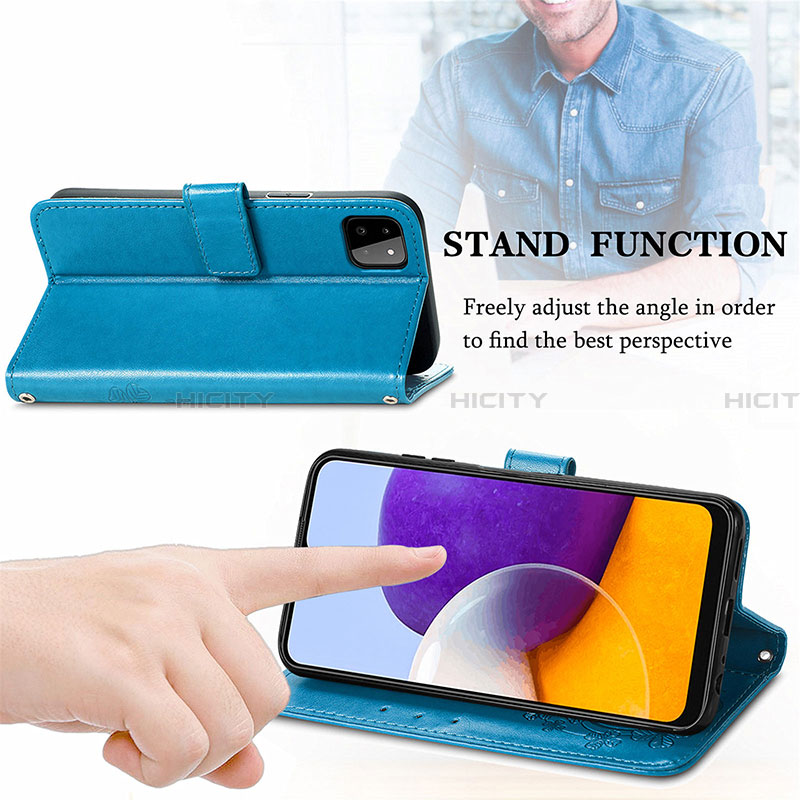 Handytasche Stand Schutzhülle Flip Leder Hülle Blumen für Samsung Galaxy A22 5G