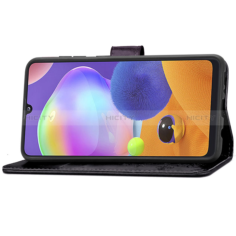 Handytasche Stand Schutzhülle Flip Leder Hülle Blumen für Samsung Galaxy A31 groß