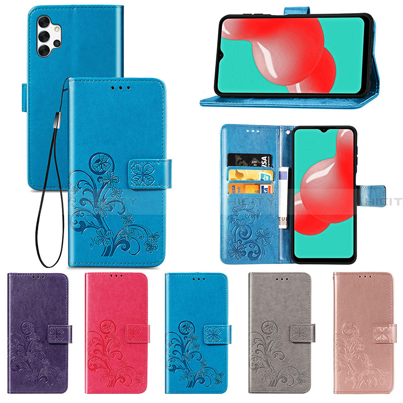 Handytasche Stand Schutzhülle Flip Leder Hülle Blumen für Samsung Galaxy A32 4G