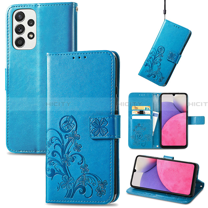 Handytasche Stand Schutzhülle Flip Leder Hülle Blumen für Samsung Galaxy A33 5G