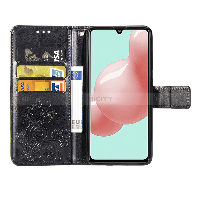 Handytasche Stand Schutzhülle Flip Leder Hülle Blumen für Samsung Galaxy A41