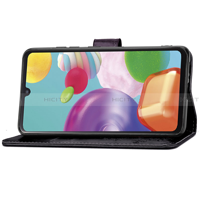 Handytasche Stand Schutzhülle Flip Leder Hülle Blumen für Samsung Galaxy A41 SC-41A groß