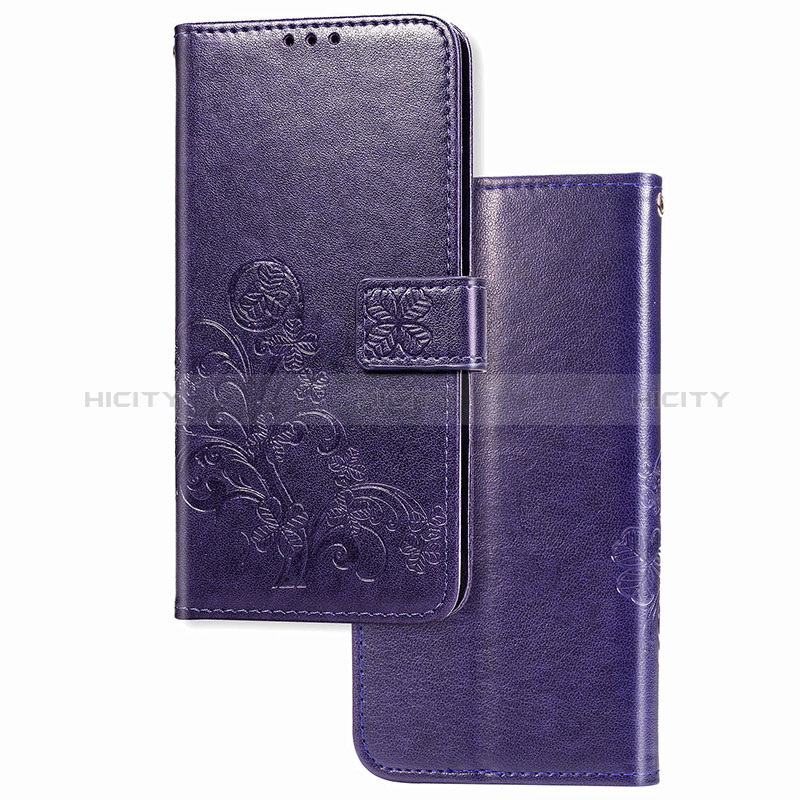 Handytasche Stand Schutzhülle Flip Leder Hülle Blumen für Samsung Galaxy A42 5G Violett