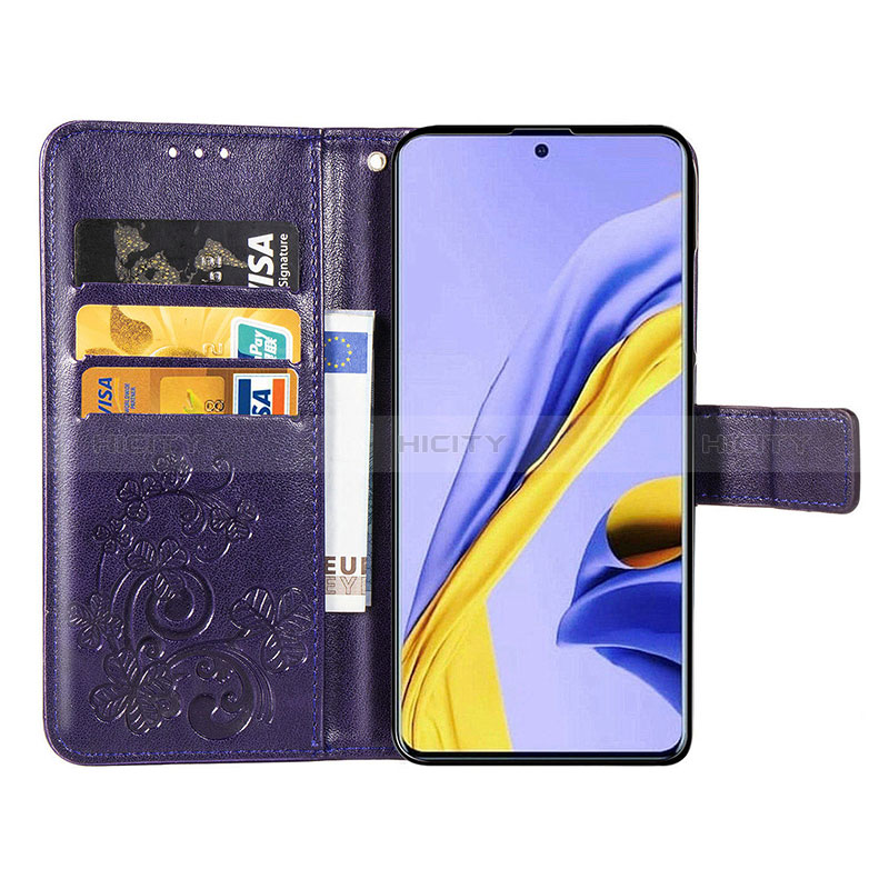 Handytasche Stand Schutzhülle Flip Leder Hülle Blumen für Samsung Galaxy A51 4G