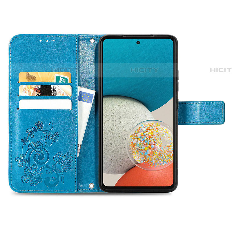 Handytasche Stand Schutzhülle Flip Leder Hülle Blumen für Samsung Galaxy A53 5G