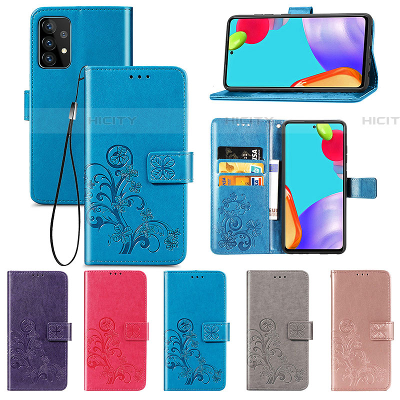 Handytasche Stand Schutzhülle Flip Leder Hülle Blumen für Samsung Galaxy A72 5G