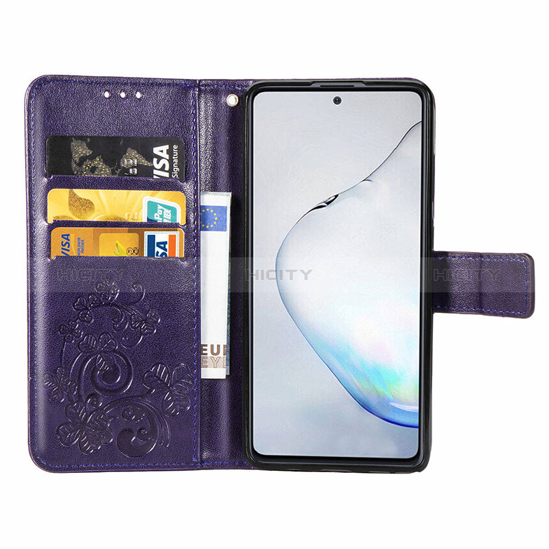 Handytasche Stand Schutzhülle Flip Leder Hülle Blumen für Samsung Galaxy A81 groß