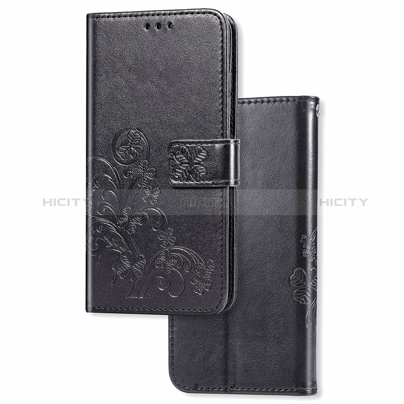 Handytasche Stand Schutzhülle Flip Leder Hülle Blumen für Samsung Galaxy A81 Schwarz