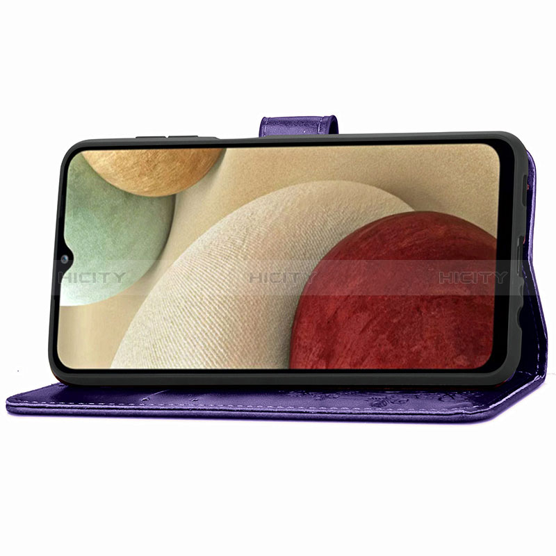 Handytasche Stand Schutzhülle Flip Leder Hülle Blumen für Samsung Galaxy F12 groß