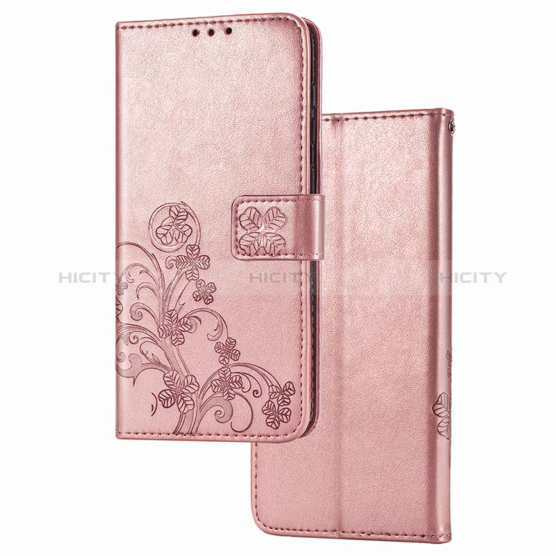 Handytasche Stand Schutzhülle Flip Leder Hülle Blumen für Samsung Galaxy F12 Rosa
