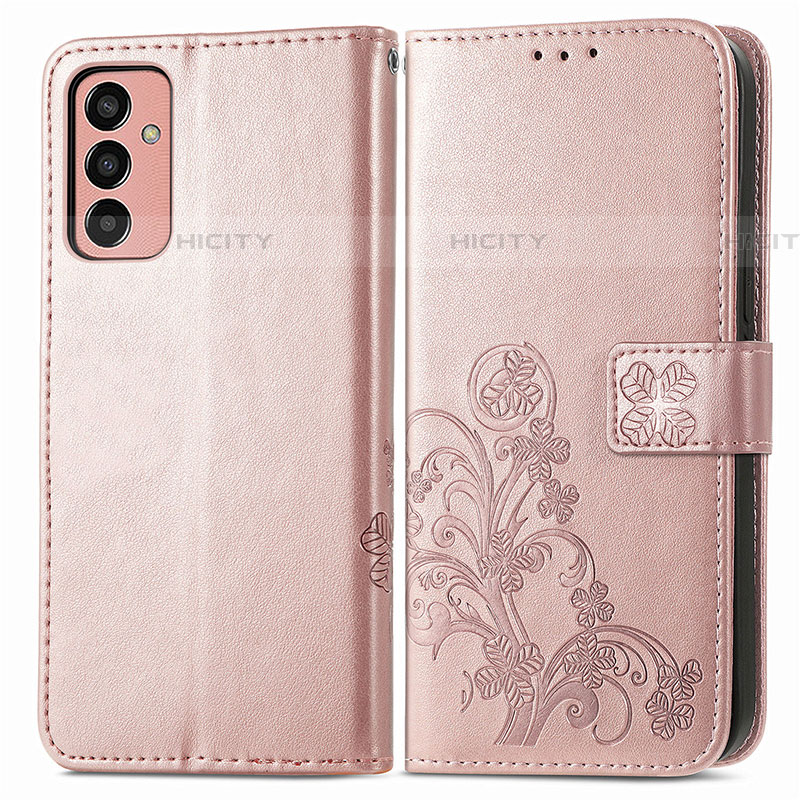 Handytasche Stand Schutzhülle Flip Leder Hülle Blumen für Samsung Galaxy F13 4G Rosa