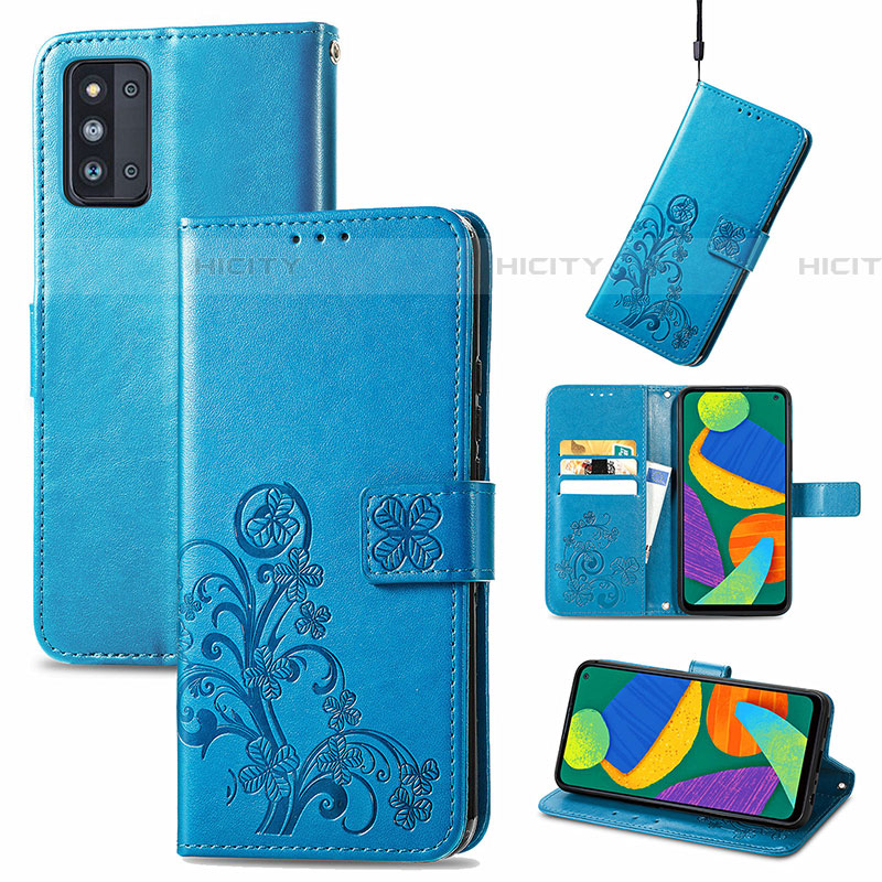 Handytasche Stand Schutzhülle Flip Leder Hülle Blumen für Samsung Galaxy F52 5G