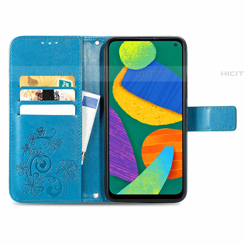 Handytasche Stand Schutzhülle Flip Leder Hülle Blumen für Samsung Galaxy F52 5G