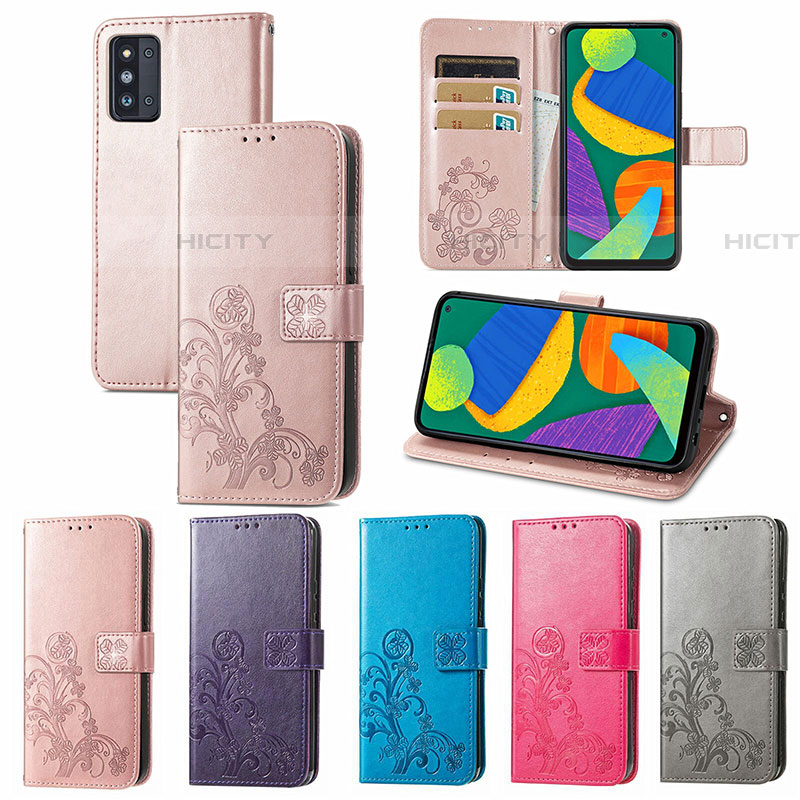 Handytasche Stand Schutzhülle Flip Leder Hülle Blumen für Samsung Galaxy F52 5G