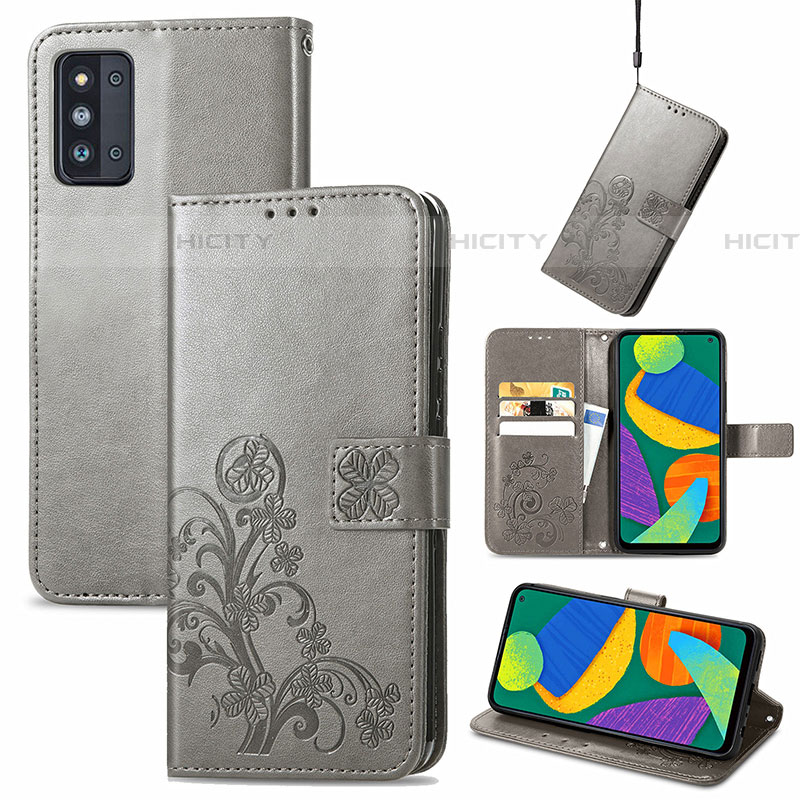 Handytasche Stand Schutzhülle Flip Leder Hülle Blumen für Samsung Galaxy F52 5G