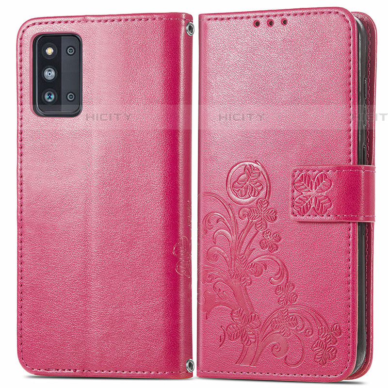 Handytasche Stand Schutzhülle Flip Leder Hülle Blumen für Samsung Galaxy F52 5G Rot