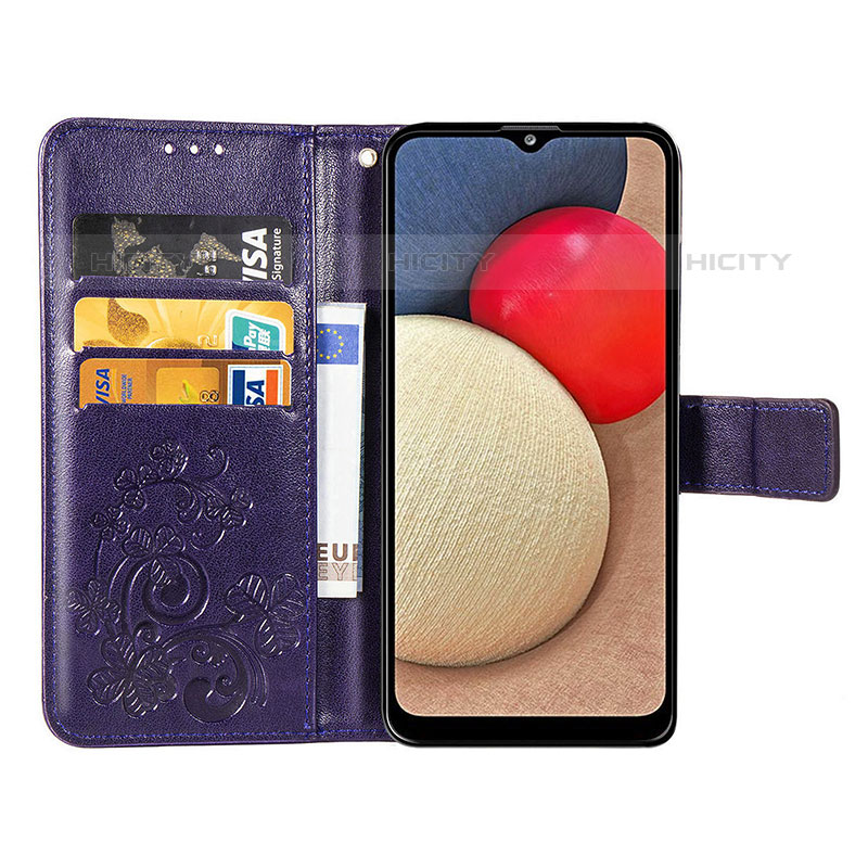 Handytasche Stand Schutzhülle Flip Leder Hülle Blumen für Samsung Galaxy M02s