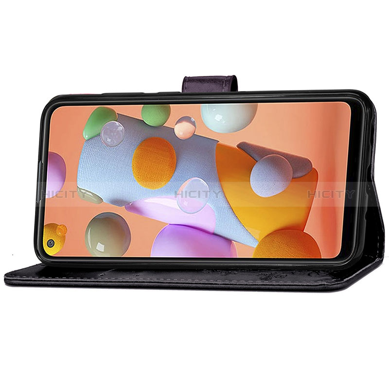 Handytasche Stand Schutzhülle Flip Leder Hülle Blumen für Samsung Galaxy M11 groß