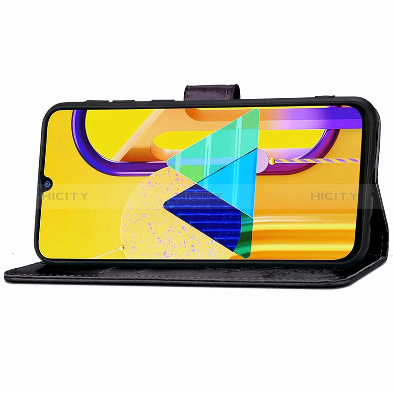 Handytasche Stand Schutzhülle Flip Leder Hülle Blumen für Samsung Galaxy M30s groß