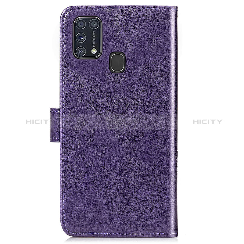 Handytasche Stand Schutzhülle Flip Leder Hülle Blumen für Samsung Galaxy M31 groß