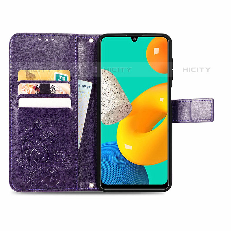 Handytasche Stand Schutzhülle Flip Leder Hülle Blumen für Samsung Galaxy M32 4G