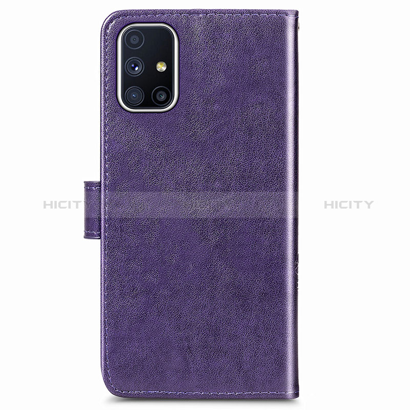 Handytasche Stand Schutzhülle Flip Leder Hülle Blumen für Samsung Galaxy M51 groß