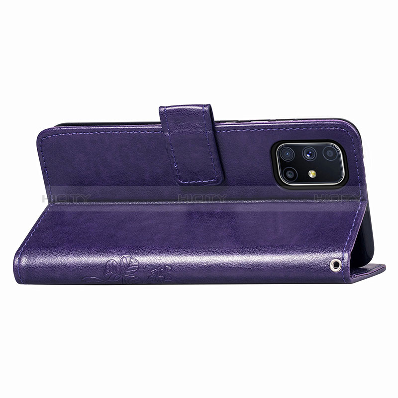 Handytasche Stand Schutzhülle Flip Leder Hülle Blumen für Samsung Galaxy M51 groß