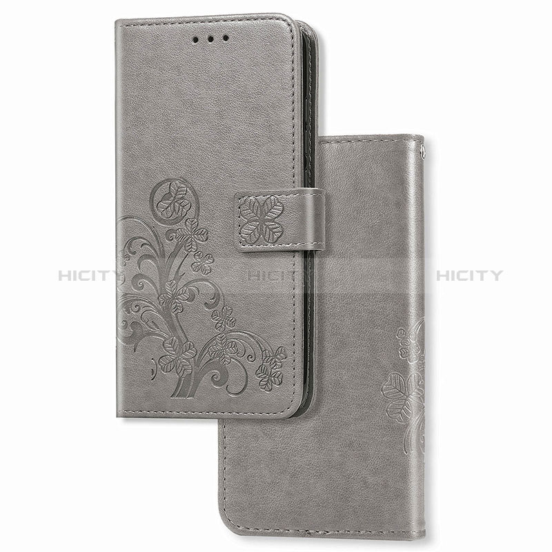 Handytasche Stand Schutzhülle Flip Leder Hülle Blumen für Samsung Galaxy M51 Grau