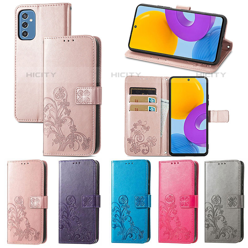 Handytasche Stand Schutzhülle Flip Leder Hülle Blumen für Samsung Galaxy M52 5G