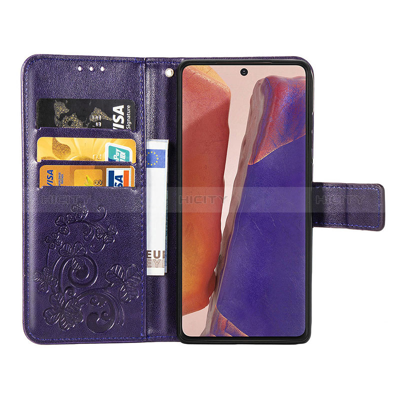 Handytasche Stand Schutzhülle Flip Leder Hülle Blumen für Samsung Galaxy Note 20 5G