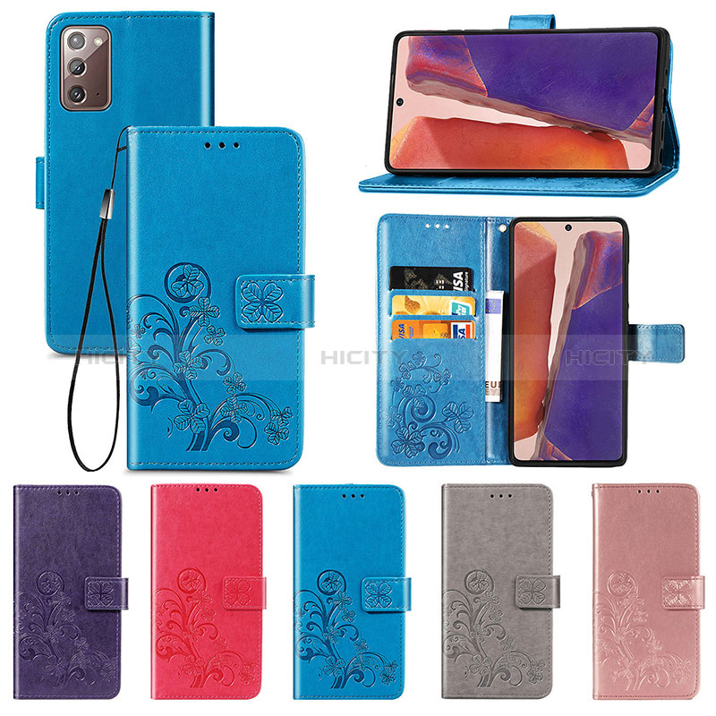 Handytasche Stand Schutzhülle Flip Leder Hülle Blumen für Samsung Galaxy Note 20 5G