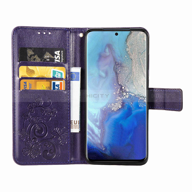 Handytasche Stand Schutzhülle Flip Leder Hülle Blumen für Samsung Galaxy S20 5G