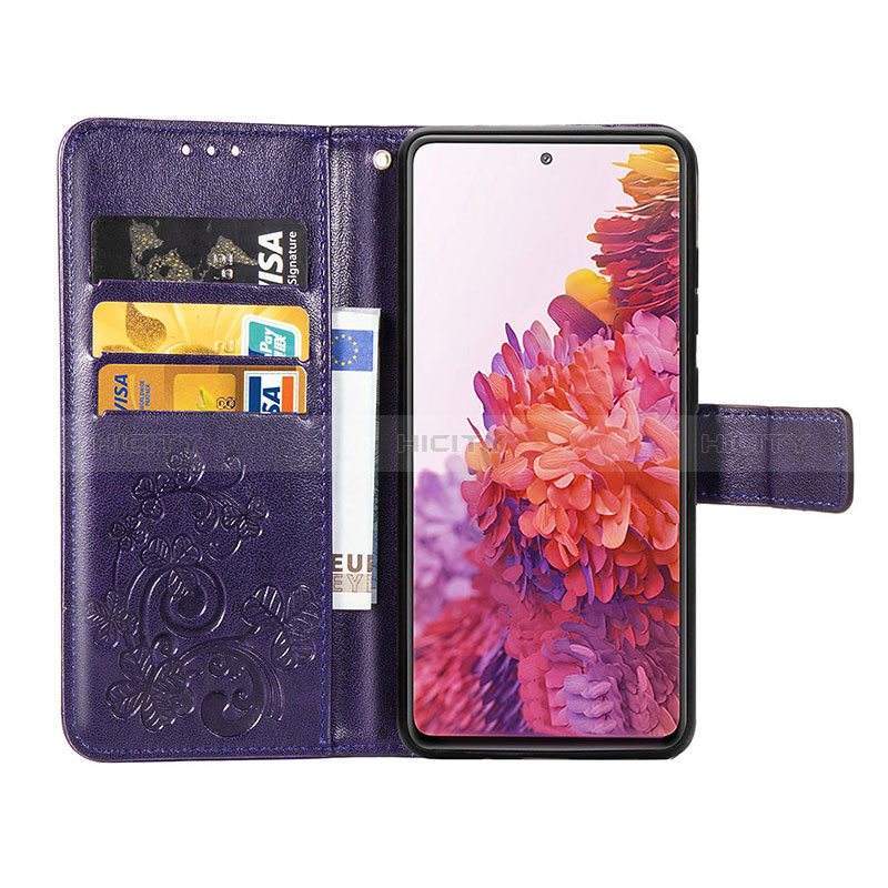 Handytasche Stand Schutzhülle Flip Leder Hülle Blumen für Samsung Galaxy S20 FE 4G