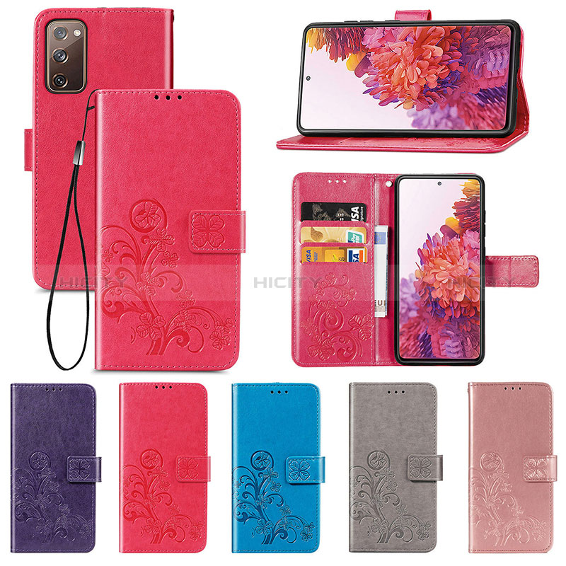 Handytasche Stand Schutzhülle Flip Leder Hülle Blumen für Samsung Galaxy S20 FE 4G