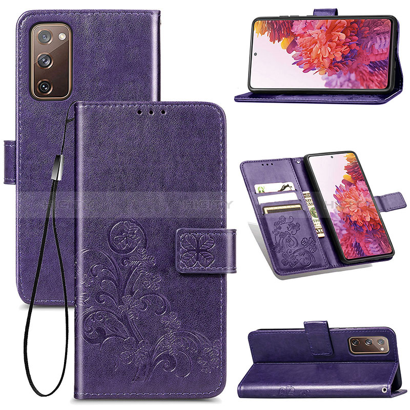 Handytasche Stand Schutzhülle Flip Leder Hülle Blumen für Samsung Galaxy S20 Lite 5G groß