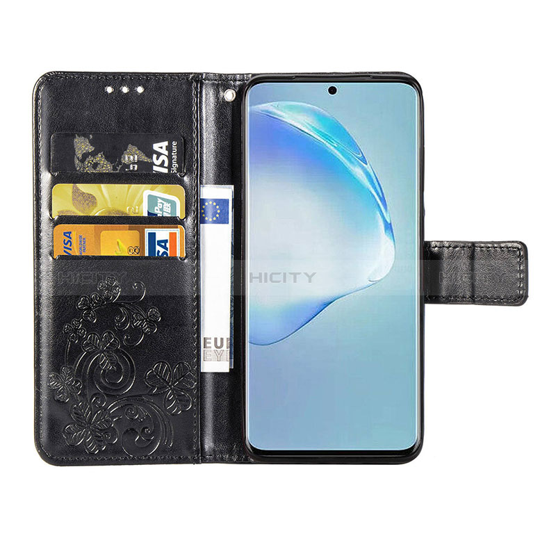 Handytasche Stand Schutzhülle Flip Leder Hülle Blumen für Samsung Galaxy S20 Plus 5G groß