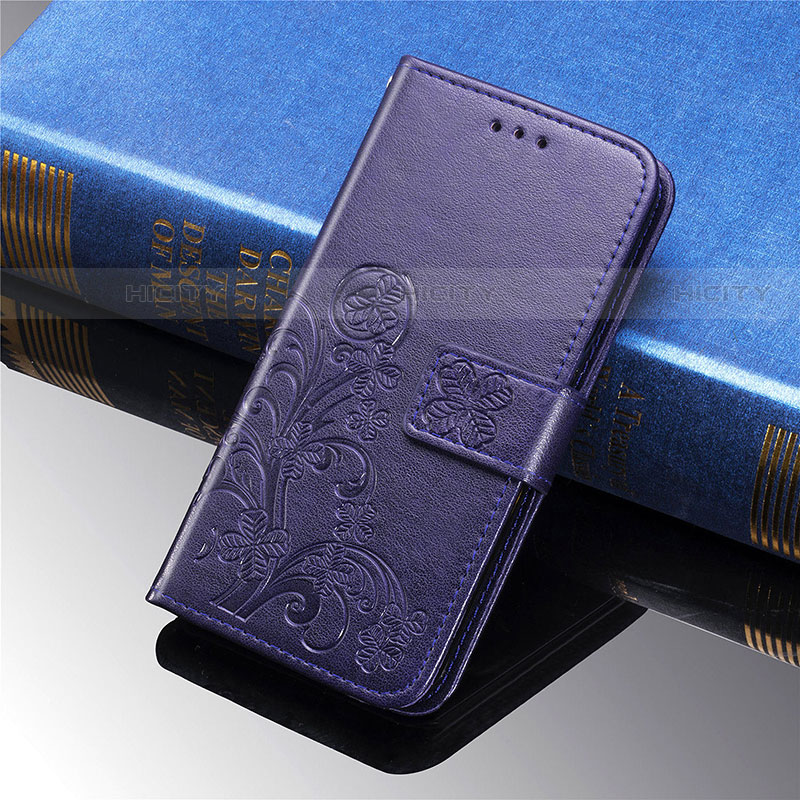 Handytasche Stand Schutzhülle Flip Leder Hülle Blumen für Samsung Galaxy S21 FE 5G Violett Plus