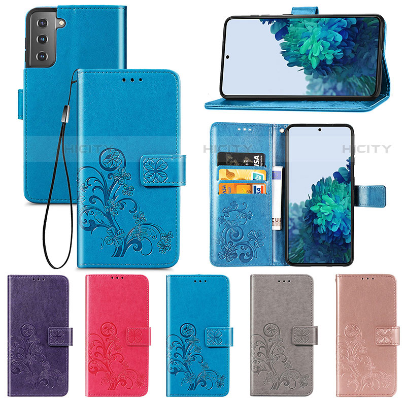 Handytasche Stand Schutzhülle Flip Leder Hülle Blumen für Samsung Galaxy S22 5G