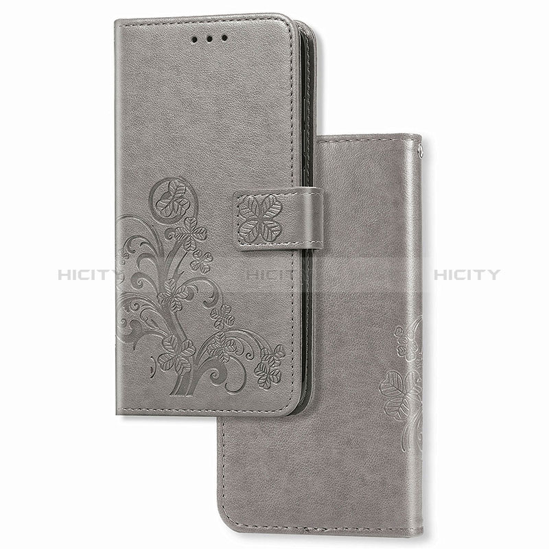 Handytasche Stand Schutzhülle Flip Leder Hülle Blumen für Samsung Galaxy Z Fold2 5G Grau