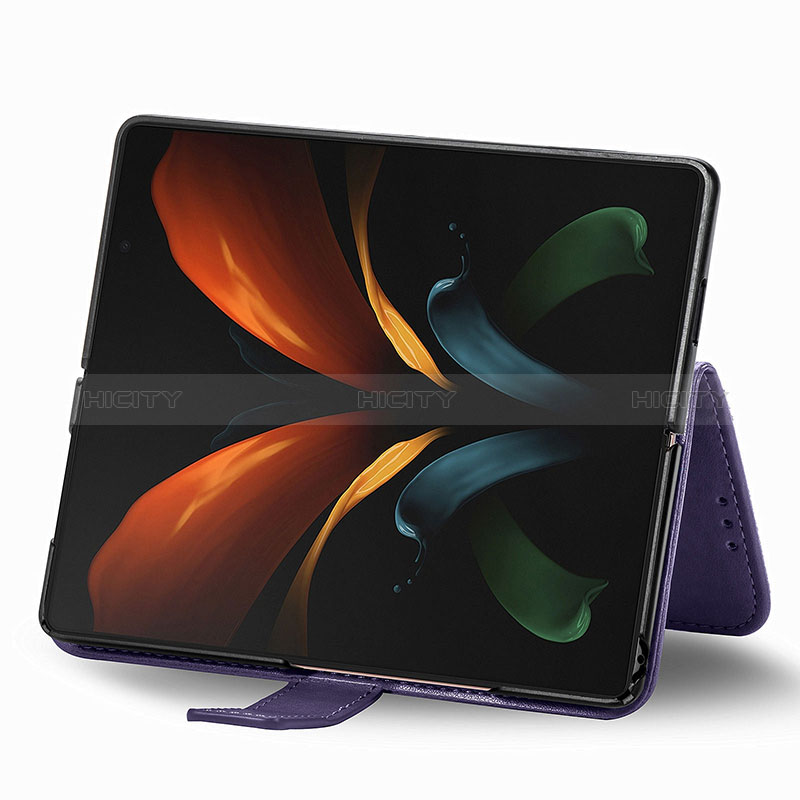 Handytasche Stand Schutzhülle Flip Leder Hülle Blumen für Samsung Galaxy Z Fold3 5G