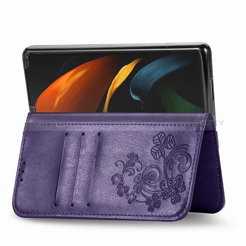 Handytasche Stand Schutzhülle Flip Leder Hülle Blumen für Samsung Galaxy Z Fold3 5G