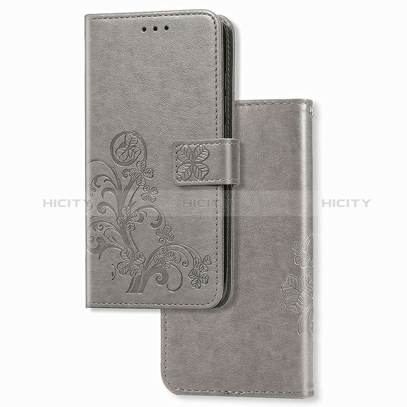 Handytasche Stand Schutzhülle Flip Leder Hülle Blumen für Samsung Galaxy Z Fold3 5G Grau