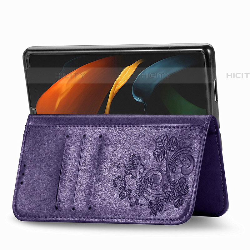 Handytasche Stand Schutzhülle Flip Leder Hülle Blumen für Samsung Galaxy Z Fold4 5G