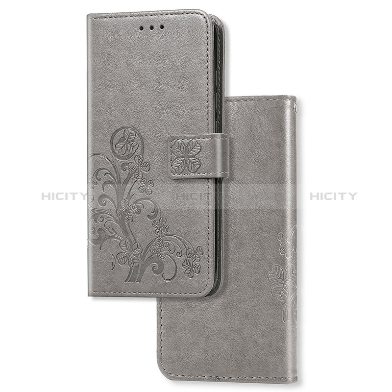 Handytasche Stand Schutzhülle Flip Leder Hülle Blumen für Sony Xperia 1 II Grau