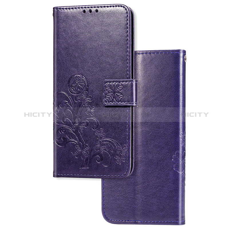 Handytasche Stand Schutzhülle Flip Leder Hülle Blumen für Sony Xperia 1 II Violett