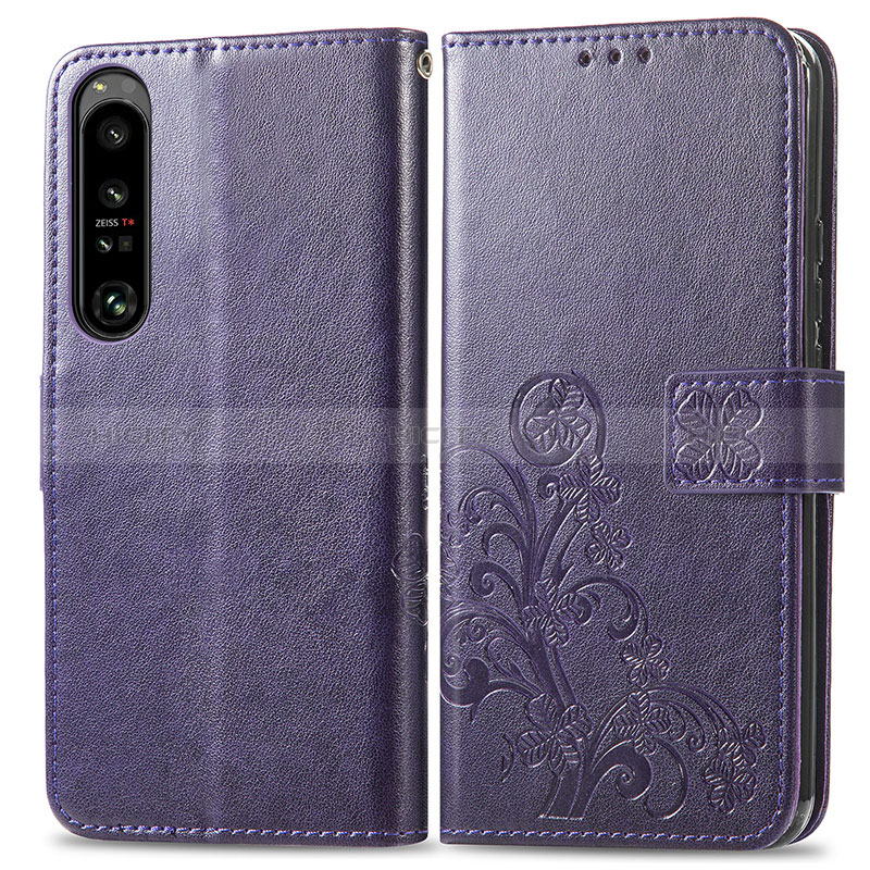 Handytasche Stand Schutzhülle Flip Leder Hülle Blumen für Sony Xperia 1 IV SO-51C